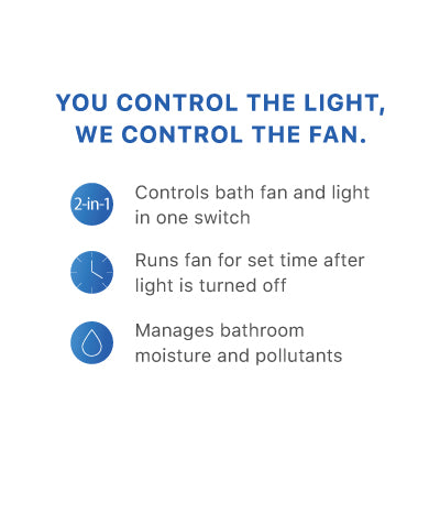 Bath Fan Delay™ Rocker Bath Light & Fan Switch with Built-in Fan Delay Timer